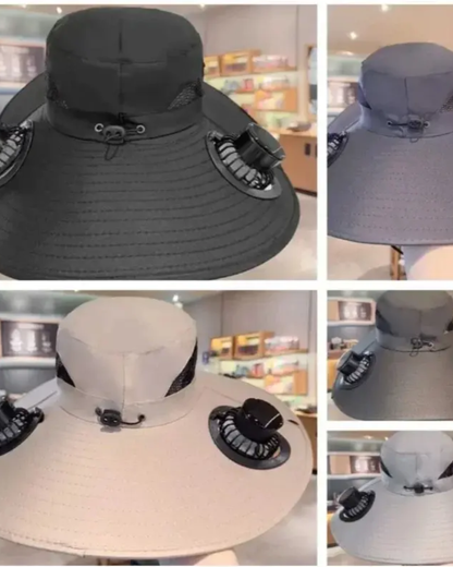 Brisa Solar| Sombrero con ventilador recargable