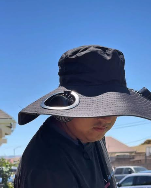 Brisa Solar| Sombrero con ventilador recargable