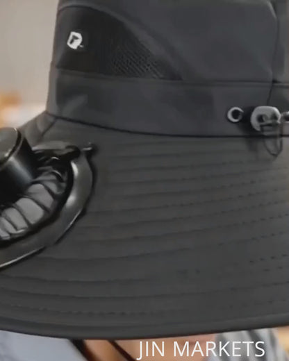 Brisa Solar| Sombrero con ventilador recargable